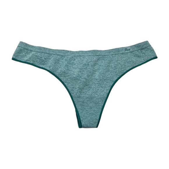 Victoria’s Secret PINK Seamless Thong Garnet Green Marl Size Large - Picture 1 of 3
